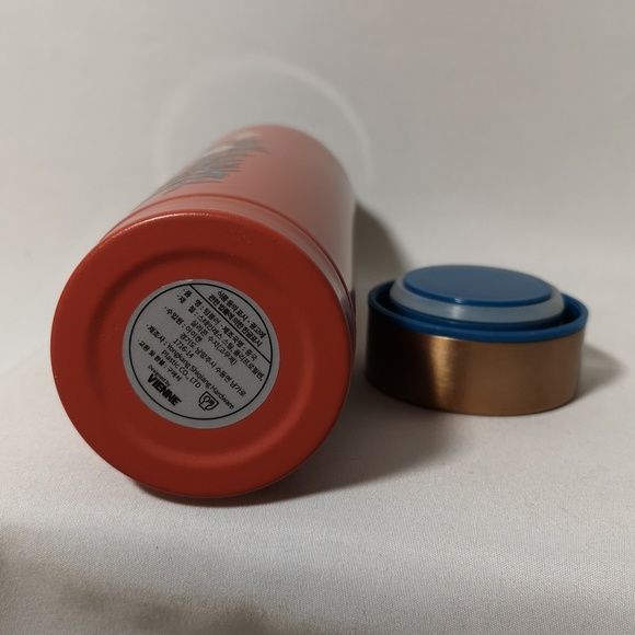 Lovely Orange Metal Travel Drinking Cup with Bronze Lid & Abalone Shell Design - Picture 6 of 6